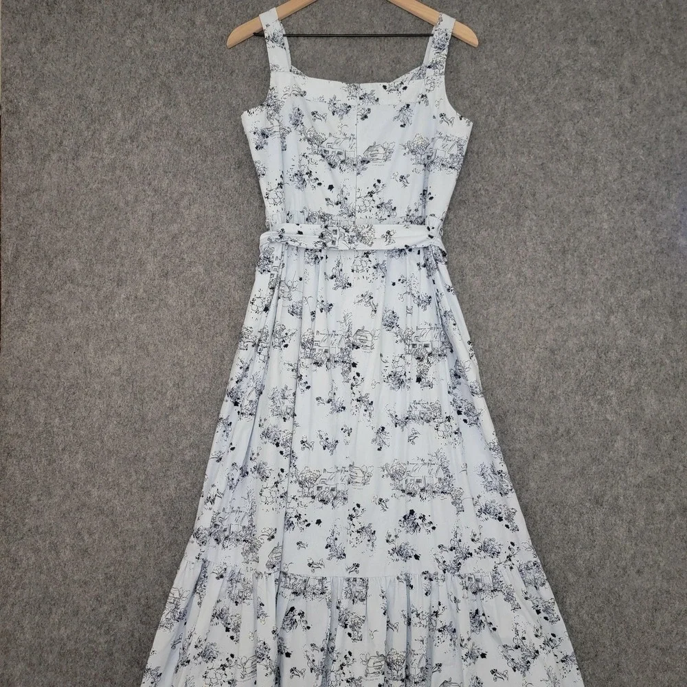 Gal Meets Glam Dress Womens 12 Maxi Sleeveless‎ Belted Lula Cottagecore Toile - Picture 6 of 14
